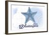 Forks, Washington - Starfish - Blue - Coastal Icon-Lantern Press-Framed Art Print