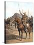 Form Up, No 2! Form Up!, British Lancers at the Battle of Omdurman, Sudan, 1898-null-Stretched Canvas