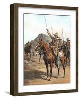 Form Up, No 2! Form Up!, British Lancers at the Battle of Omdurman, Sudan, 1898-null-Framed Giclee Print