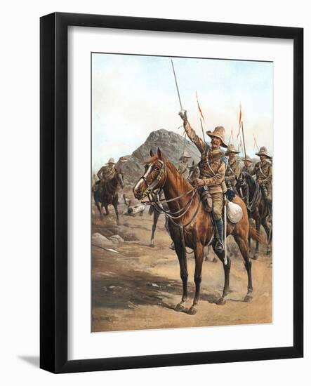 Form Up, No 2! Form Up!, British Lancers at the Battle of Omdurman, Sudan, 1898-null-Framed Giclee Print