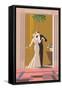 Formal Couple Kissing-null-Framed Stretched Canvas