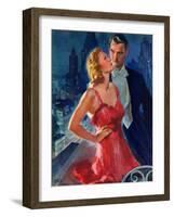 "Formal Couple on Balcony,"July 30, 1938-John LaGatta-Framed Giclee Print