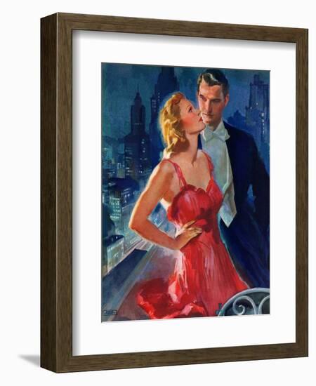 "Formal Couple on Balcony,"July 30, 1938-John LaGatta-Framed Giclee Print