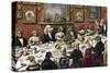 Formal Dinner Party for Dogs, 1893-null-Stretched Canvas