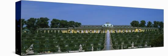 Formal Garden in Front of a Palace, Sanssouci Palace, Potsdam, Brandenburg, Germany-null-Stretched Canvas