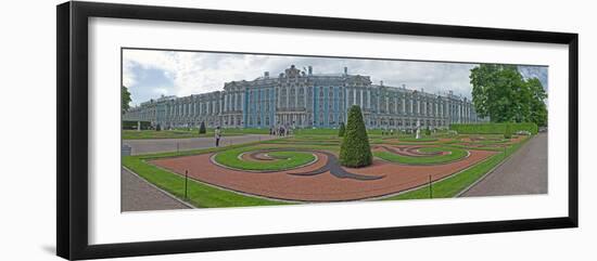 Formal Garden in Front of the Palace, Catherine Palace, Tsarskoye Selo, St. Petersburg, Russia-null-Framed Photographic Print