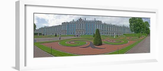 Formal Garden in Front of the Palace, Catherine Palace, Tsarskoye Selo, St. Petersburg, Russia-null-Framed Photographic Print