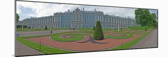 Formal Garden in Front of the Palace, Catherine Palace, Tsarskoye Selo, St. Petersburg, Russia-null-Mounted Photographic Print