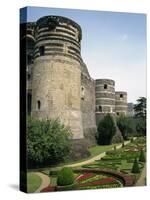 Formal Gardens and Walls of the Chateau D'Angers at Angers in the Pays De La Loire, France, Europe-Renner Geoff-Stretched Canvas