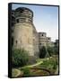 Formal Gardens and Walls of the Chateau D'Angers at Angers in the Pays De La Loire, France, Europe-Renner Geoff-Framed Stretched Canvas