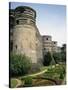 Formal Gardens and Walls of the Chateau D'Angers at Angers in the Pays De La Loire, France, Europe-Renner Geoff-Stretched Canvas