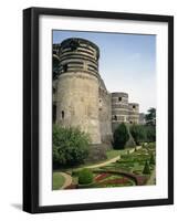 Formal Gardens and Walls of the Chateau D'Angers at Angers in the Pays De La Loire, France, Europe-Renner Geoff-Framed Photographic Print