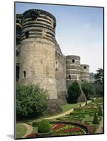 Formal Gardens and Walls of the Chateau D'Angers at Angers in the Pays De La Loire, France, Europe-Renner Geoff-Mounted Photographic Print