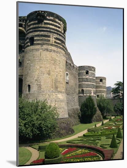 Formal Gardens and Walls of the Chateau D'Angers at Angers in the Pays De La Loire, France, Europe-Renner Geoff-Mounted Photographic Print