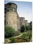 Formal Gardens and Walls of the Chateau D'Angers at Angers in the Pays De La Loire, France, Europe-Renner Geoff-Mounted Photographic Print