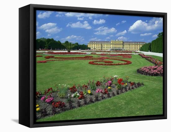 Formal Gardens with Flower Beds in Front of the Schonbrunn Palace, Vienna, Austria-Gavin Hellier-Framed Stretched Canvas