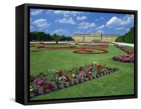 Formal Gardens with Flower Beds in Front of the Schonbrunn Palace, Vienna, Austria-Gavin Hellier-Framed Stretched Canvas