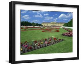 Formal Gardens with Flower Beds in Front of the Schonbrunn Palace, Vienna, Austria-Gavin Hellier-Framed Photographic Print