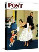 "Formal Hug" Saturday Evening Post Cover, February 15, 1958-Amos Sewell-Stretched Canvas