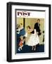 "Formal Hug" Saturday Evening Post Cover, February 15, 1958-Amos Sewell-Framed Giclee Print