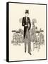 Formal Wear: Morning Suit with Top Hat, Cane and Spats-null-Framed Stretched Canvas