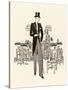 Formal Wear: Morning Suit with Top Hat, Cane and Spats-null-Stretched Canvas