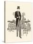 Formal Wear: Morning Suit with Top Hat, Cane and Spats-null-Stretched Canvas