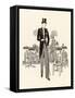 Formal Wear: Morning Suit with Top Hat, Cane and Spats-null-Framed Stretched Canvas