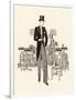 Formal Wear: Morning Suit with Top Hat, Cane and Spats-null-Framed Art Print