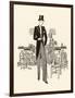 Formal Wear: Morning Suit with Top Hat, Cane and Spats-null-Framed Art Print