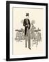 Formal Wear: Morning Suit with Top Hat, Cane and Spats-null-Framed Art Print