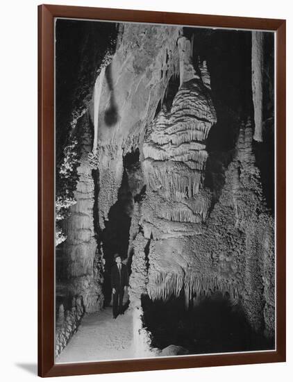 Formation At The 'Hall Of Giants' In Carlsbad Cavern New Mexico.  1933-1942-Ansel Adams-Framed Art Print