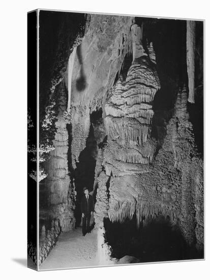 Formation At The 'Hall Of Giants' In Carlsbad Cavern New Mexico.  1933-1942-Ansel Adams-Stretched Canvas