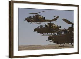 Formation Landing of Ah-1 Tzefa Helicopters from the Israel Air Force-Stocktrek Images-Framed Photographic Print