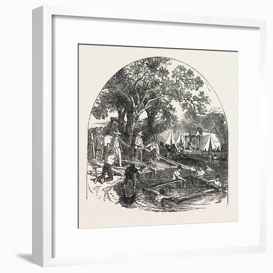 Formation of a Bridge by the Mormons, 1851-null-Framed Giclee Print