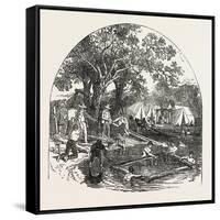 Formation of a Bridge by the Mormons, 1851-null-Framed Stretched Canvas