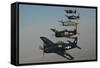 Formation of Grumman F8F Bearcats Flying over Chino, California-Stocktrek Images-Framed Stretched Canvas