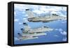 Formation of Italian Air Force Amx-Acol Aircraft over Italy-Stocktrek Images-Framed Stretched Canvas