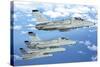 Formation of Italian Air Force Amx-Acol Aircraft over Italy-Stocktrek Images-Stretched Canvas