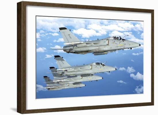 Formation of Italian Air Force Amx-Acol Aircraft over Italy-Stocktrek Images-Framed Photographic Print