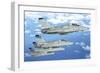 Formation of Italian Air Force Amx-Acol Aircraft over Italy-Stocktrek Images-Framed Photographic Print