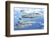 Formation of Italian Air Force Amx-Acol Aircraft over Italy-Stocktrek Images-Framed Photographic Print