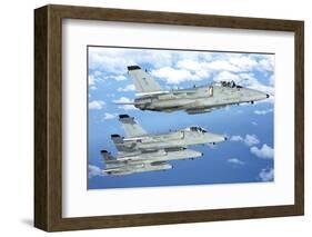 Formation of Italian Air Force Amx-Acol Aircraft over Italy-Stocktrek Images-Framed Photographic Print