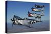 Formation of P-47 Thunderbolts Flying over Chino, California-Stocktrek Images-Stretched Canvas