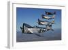 Formation of P-47 Thunderbolts Flying over Chino, California-Stocktrek Images-Framed Photographic Print