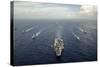 Formation of Ships from the U.S. Navy, Indian Navy, and the Japan Self Defense Force-null-Stretched Canvas