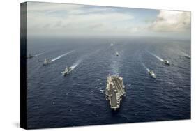 Formation of Ships from the U.S. Navy, Indian Navy, and the Japan Self Defense Force-null-Stretched Canvas