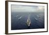 Formation of Ships from the U.S. Navy, Indian Navy, and the Japan Self Defense Force-null-Framed Photographic Print