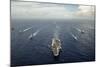 Formation of Ships from the U.S. Navy, Indian Navy, and the Japan Self Defense Force-null-Mounted Photographic Print