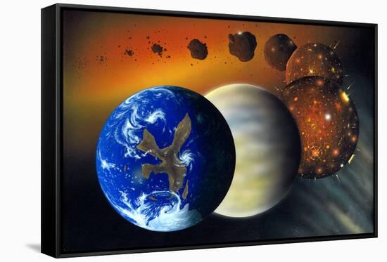 Formation of the Earth, Artwork-Richard Bizley-Framed Stretched Canvas